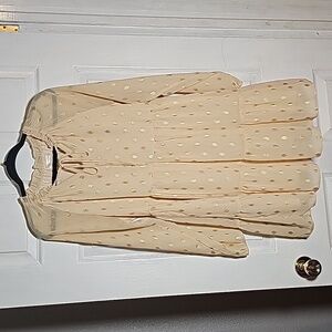 KIRUNDO Womens size Small S tan polkadot midi dress